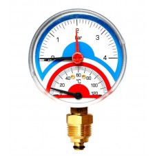 Watts FR 828(TMRA) 4 Термоманометр радиальный 1/2" х 4 бар (80мм)